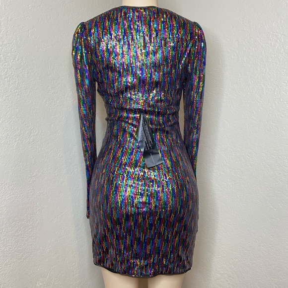 BCBGMAXAZRIA Rainbow Sequin Dress - Picture 5 of 9